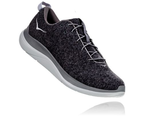 Hoka One One Dame Hupana Flow Wool Road Løpesko Dark Shadow/Wild Dove Norge-51SIM